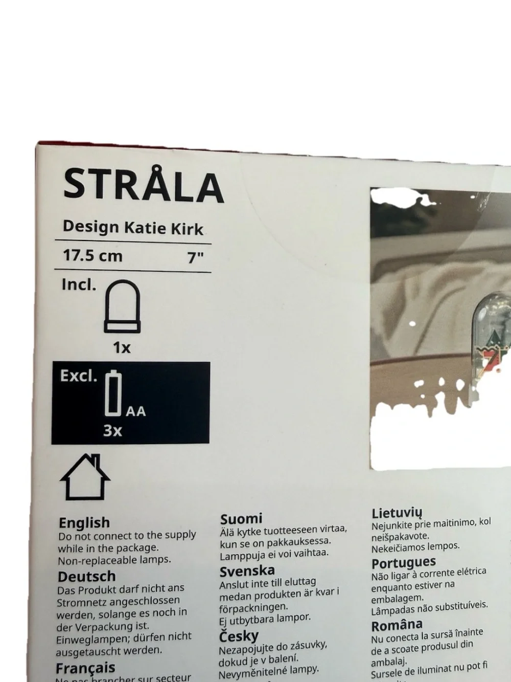 IKEA STRALA Globe Lamp Skater Deer Trees Winter Christmas By Katie Kirk HTF